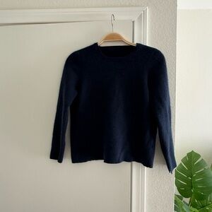 J Crew Navy Long Sleeve Cashmere Shirt Sweater